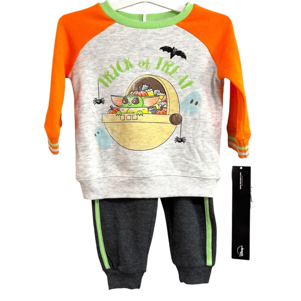 Star Wars Matching Halloween Trick r Treat Grogu Set Baby Boy Size 12 months NWT